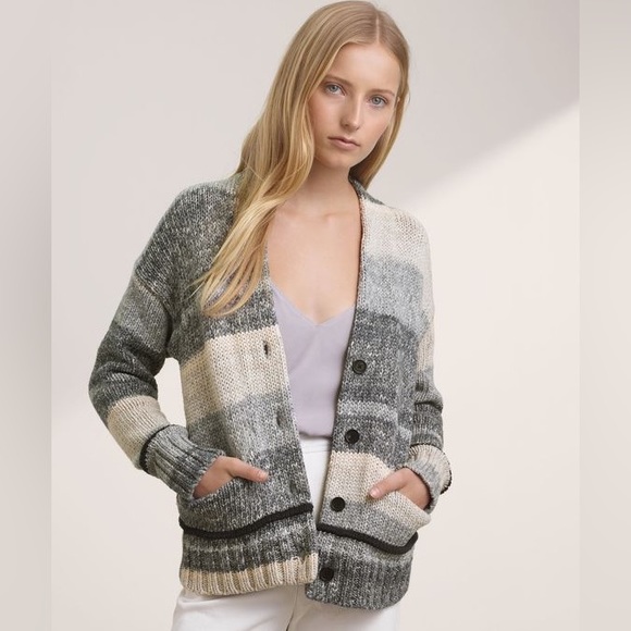 Wilfred Free Hosk Striped Chunky Knit Cardigan - Picture 2 of 5